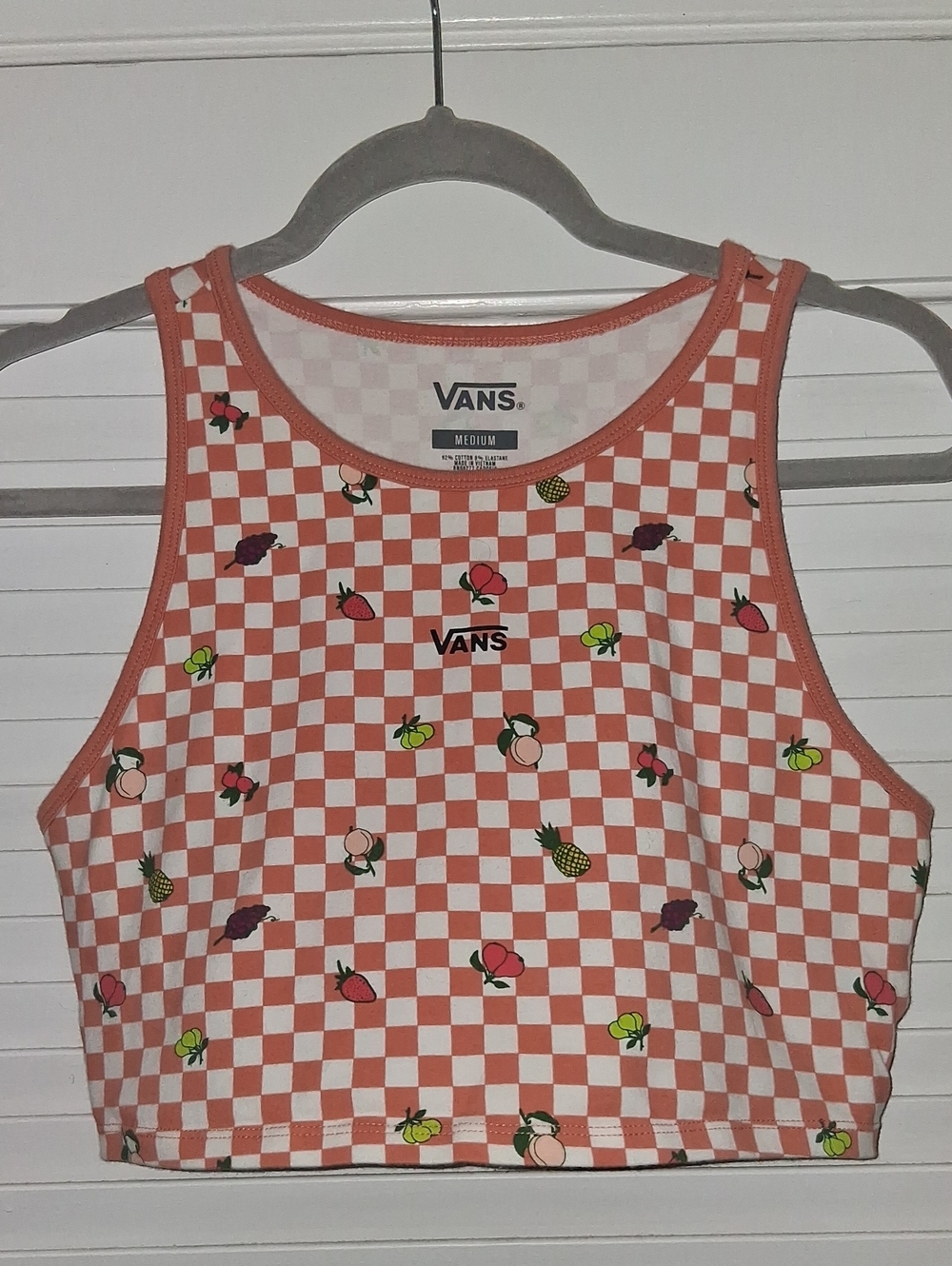 Vans Checkerboard Fruit Crop Tank Medium